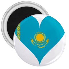 Heart Love Flag Sun Sky Blue 3  Magnets