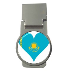 Heart Love Flag Sun Sky Blue Money Clips (round)  by Celenk