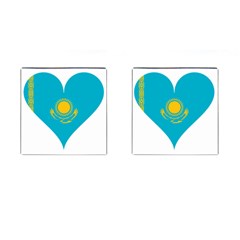 Heart Love Flag Sun Sky Blue Cufflinks (square) by Celenk