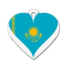 Heart Love Flag Sun Sky Blue Dog Tag Heart (one Side) by Celenk