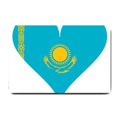 Heart Love Flag Sun Sky Blue Small Doormat  by Celenk