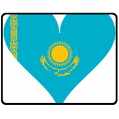 Heart Love Flag Sun Sky Blue Fleece Blanket (medium)  by Celenk