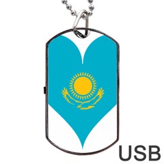 Heart Love Flag Sun Sky Blue Dog Tag Usb Flash (one Side) by Celenk