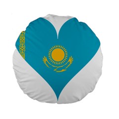 Heart Love Flag Sun Sky Blue Standard 15  Premium Flano Round Cushions by Celenk