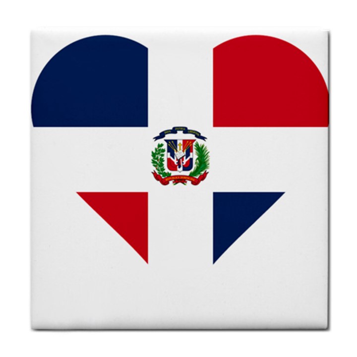 Heart Love Dominican Republic Tile Coasters