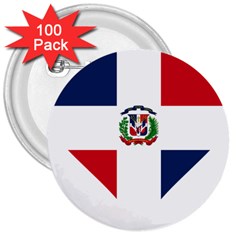 Heart Love Dominican Republic 3  Buttons (100 Pack)  by Celenk