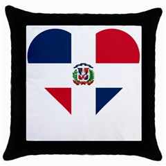 Heart Love Dominican Republic Throw Pillow Case (black) by Celenk