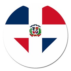 Heart Love Dominican Republic Magnet 5  (round) by Celenk