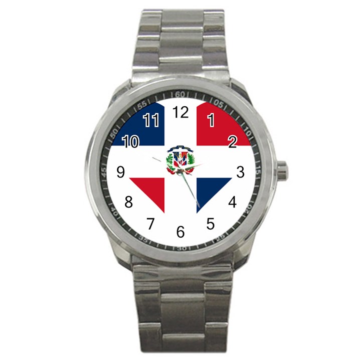 Heart Love Dominican Republic Sport Metal Watch