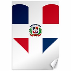 Heart Love Dominican Republic Canvas 12  X 18   by Celenk