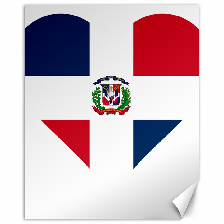 Heart Love Dominican Republic Canvas 16  x 20  