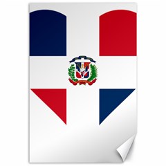 Heart Love Dominican Republic Canvas 24  X 36  by Celenk