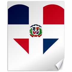 Heart Love Dominican Republic Canvas 11  X 14   by Celenk