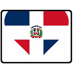 Heart Love Dominican Republic Fleece Blanket (large)  by Celenk