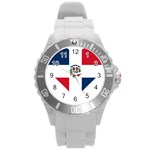 Heart Love Dominican Republic Round Plastic Sport Watch (L) Front