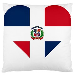 Heart Love Dominican Republic Large Flano Cushion Case (two Sides) by Celenk