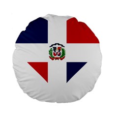 Heart Love Dominican Republic Standard 15  Premium Flano Round Cushions by Celenk