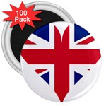 Heart Love Heart Shaped Flag 3  Magnets (100 pack) Front