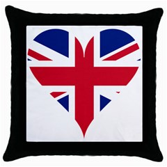 Heart Love Heart Shaped Flag Throw Pillow Case (Black)