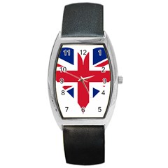 Heart Love Heart Shaped Flag Barrel Style Metal Watch