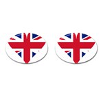 Heart Love Heart Shaped Flag Cufflinks (Oval) Front(Pair)