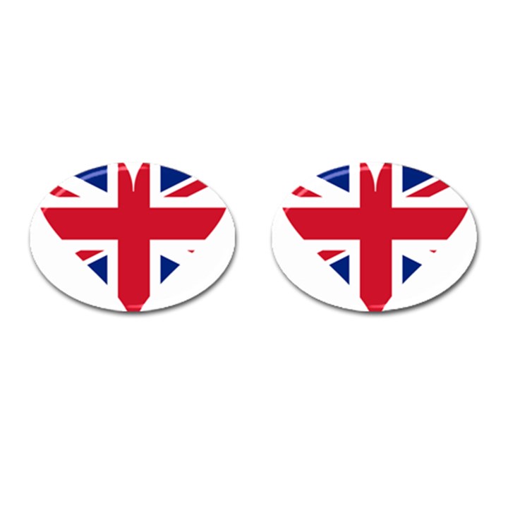 Heart Love Heart Shaped Flag Cufflinks (Oval)