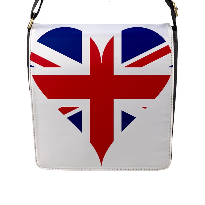 Heart Love Heart Shaped Flag Flap Messenger Bag (L) 