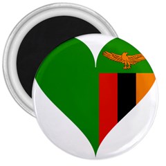 Heart Love Heart Shaped Zambia 3  Magnets