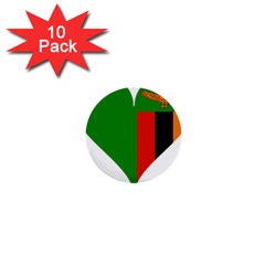 Heart Love Heart Shaped Zambia 1  Mini Buttons (10 Pack)  by Celenk