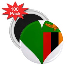 Heart Love Heart Shaped Zambia 2 25  Magnets (100 Pack)  by Celenk