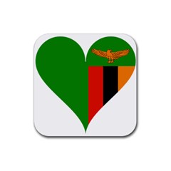 Heart Love Heart Shaped Zambia Rubber Coaster (square)  by Celenk