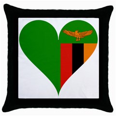 Heart Love Heart Shaped Zambia Throw Pillow Case (black) by Celenk