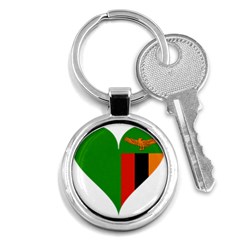 Heart Love Heart Shaped Zambia Key Chains (round)  by Celenk