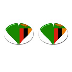 Heart Love Heart Shaped Zambia Cufflinks (oval) by Celenk