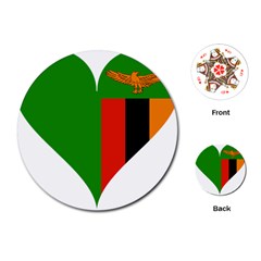 Heart Love Heart Shaped Zambia Playing Cards (round)  by Celenk