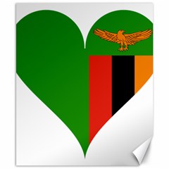 Heart Love Heart Shaped Zambia Canvas 8  X 10  by Celenk