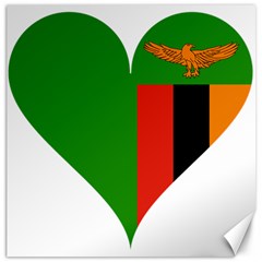 Heart Love Heart Shaped Zambia Canvas 20  X 20   by Celenk