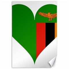 Heart Love Heart Shaped Zambia Canvas 20  X 30   by Celenk