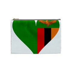 Heart Love Heart Shaped Zambia Cosmetic Bag (medium)  by Celenk