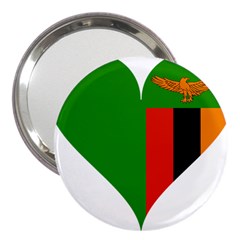 Heart Love Heart Shaped Zambia 3  Handbag Mirrors by Celenk