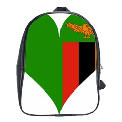 Heart Love Heart Shaped Zambia School Bag (xl) by Celenk