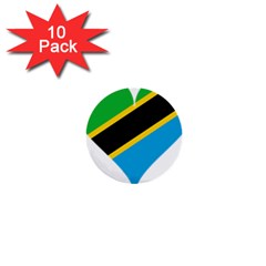 Heart Love Tanzania East Africa 1  Mini Buttons (10 Pack)  by Celenk