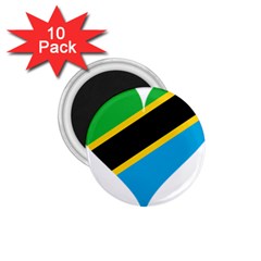 Heart Love Tanzania East Africa 1 75  Magnets (10 Pack)  by Celenk