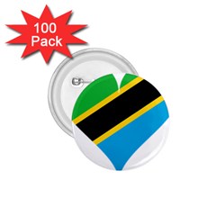 Heart Love Tanzania East Africa 1 75  Buttons (100 Pack)  by Celenk