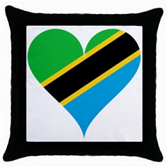 Heart Love Tanzania East Africa Throw Pillow Case (black) by Celenk