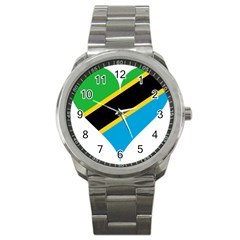 Heart Love Tanzania East Africa Sport Metal Watch by Celenk