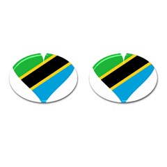 Heart Love Tanzania East Africa Cufflinks (oval) by Celenk