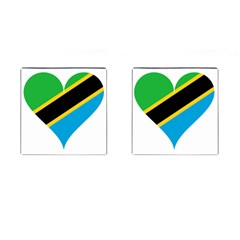 Heart Love Tanzania East Africa Cufflinks (square) by Celenk