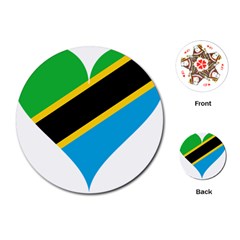 Heart Love Tanzania East Africa Playing Cards (round) 