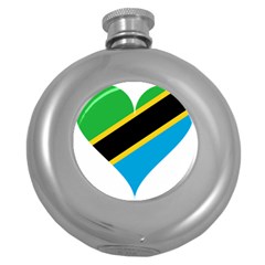 Heart Love Tanzania East Africa Round Hip Flask (5 Oz) by Celenk